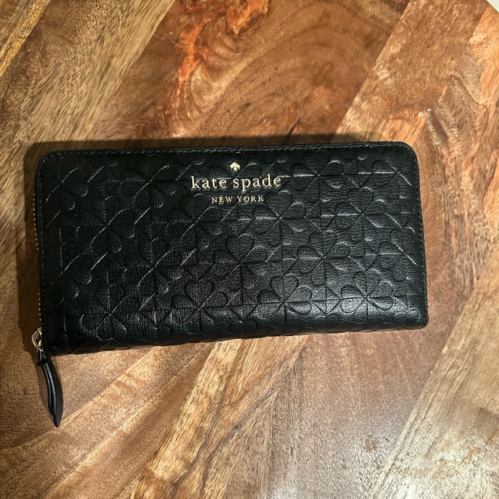 Kate Spade Black Floral Wallet (Large)